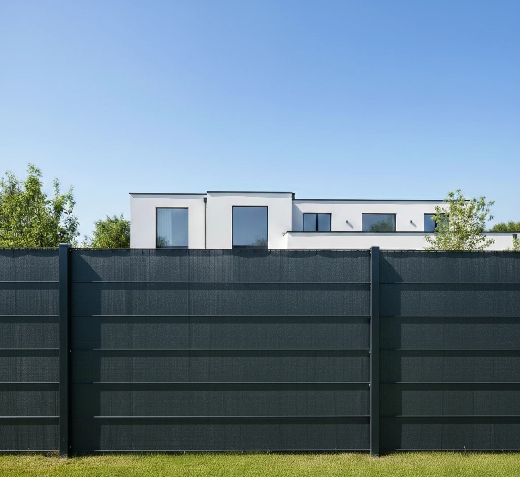 Doppelstabmatte mit Sichtschutz